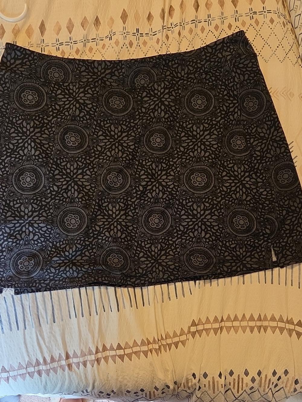Tranquility by Colorado Clothing Black Medallion Pattern Skort